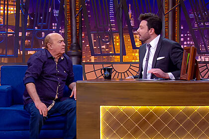 Evaristo Nogueira e Danilo Gentili nos estúdios do The Noite