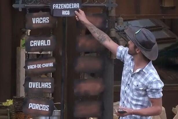 Fazendeiro pela segunda vez em A Fazenda 13, Rico delegou novas funções para os peões e prometeu ser um bom líder.