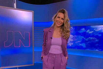 Anne lottermann nos estúdios do jornal nacional