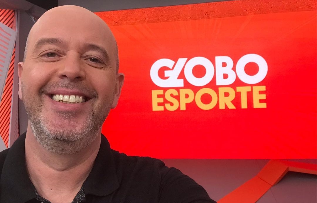 Alex Escobar nos estúdios do Globo Esporte RJ