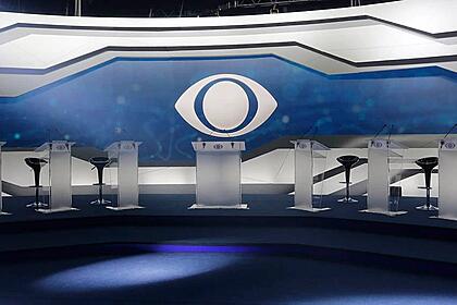 Cenário de um debate realizado pela band nas eleições de 2020