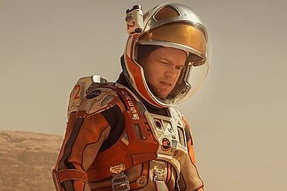 Matt Damon em trecho do filme Perdido Em Marte, exibido pela TV Globo na Temperatura Máxima
