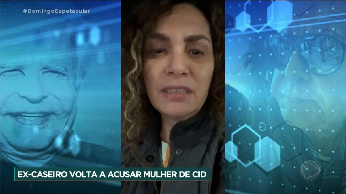 Fátima Sampaio, mulher de Cid Moreira, em vídeo enviado ao Domingo Espetacular
