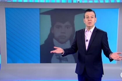 Celso zucatelli de braços abertos nos estúdios do balanço geral
