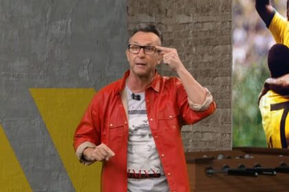 Neto durante o programa os donos da bola, exibido pela band