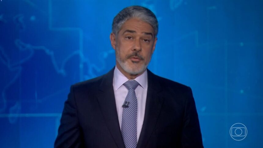 William Bonner nos estúdios do Jornal Nacional