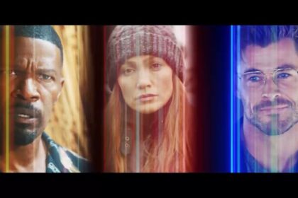 Jamie Foxx, Jennifer Lopez e Chris Hemsworth congelados no comercial da Netflix