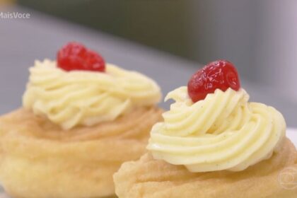 Zeppole pronto na mesa do Mais Você