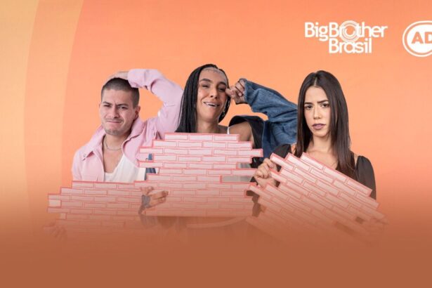 Arthur, Linn e Larissa segurando uma parede em referencia ao paredão.