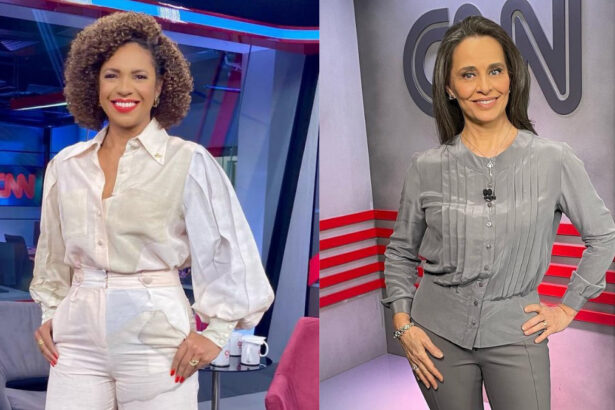 Luciana Barreto em foto posada, em montagem com Carla Vilhena em foto posada. Ambas nos estúdios da CNN Brasil