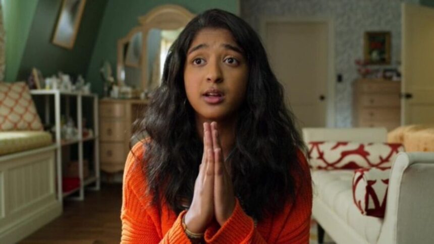 Maitreyi Ramakrishnan em cena de Eu Nunca... da Netflix