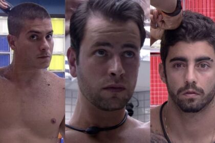 Arthur, Gustavo e Scooby cortando cabelo.