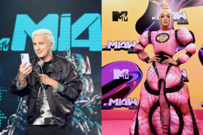 Rafael Portugal e Pabllo Vittar no palco do