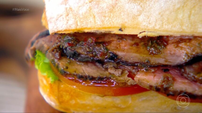 Rosbife de Maminha da Ana Maria Braga pronto no cenário do Mais Você