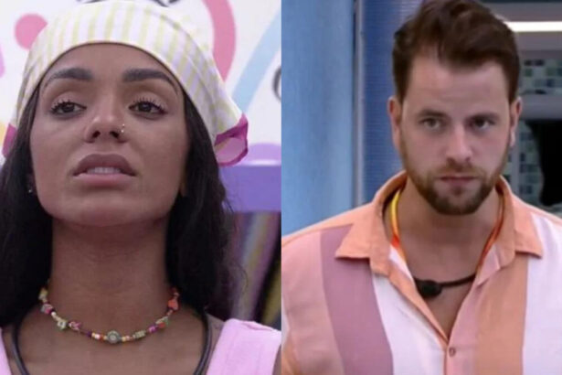 Brunna e Gustavo do BBB 22, em uma montagem