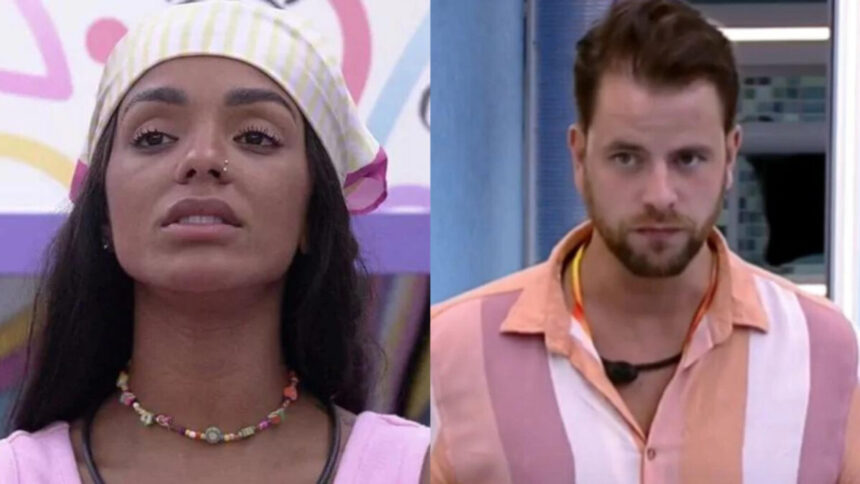 Brunna e Gustavo do BBB 22, em uma montagem
