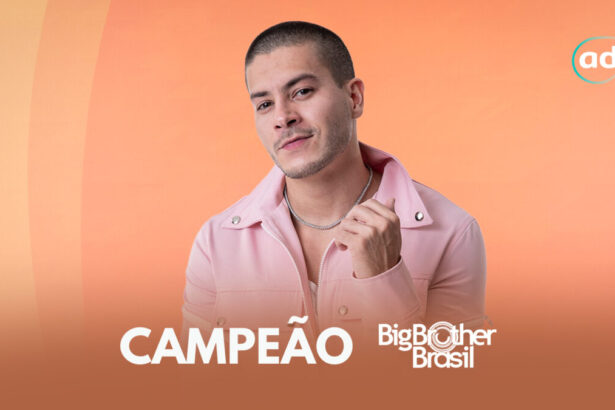 Arte gráfica com Arthur Aguiar como campeão do BBB 22