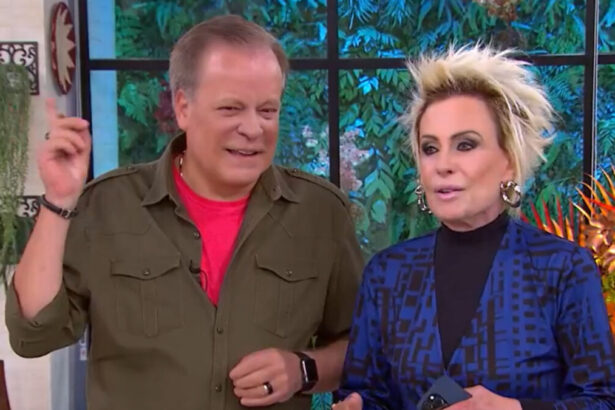 Chico Pinheiro e Ana Maria Braga nos estúdios do Mais Você