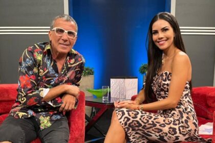 Eri johnson ao lado de daniela albuquerque em trecho da entrevista para o sensaconal