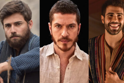 Atores Miguel Coelho, Caio Paduan e Juliano laham em uma montagem