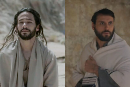 Rafael gevú (como samuel em cena de reis) em montagem como felipe cunha (em cena de jesus)