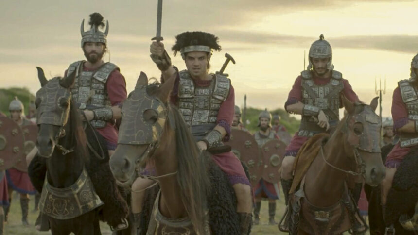 Soldados em cima de cavalos