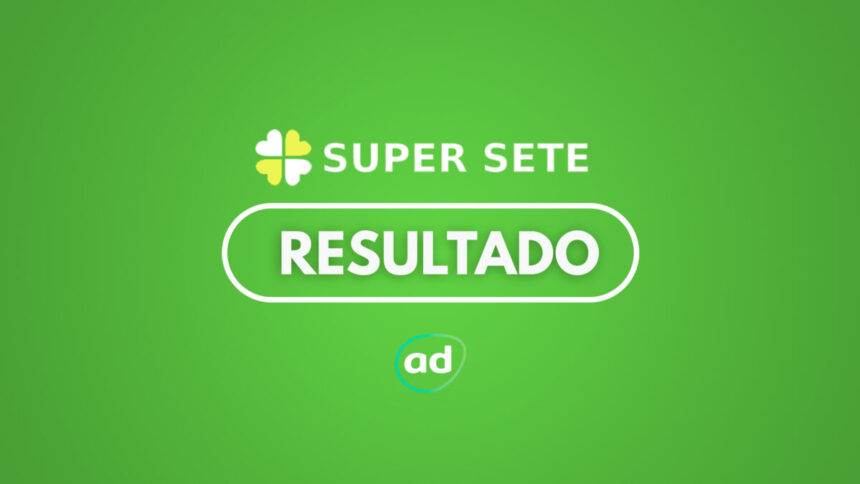 Arte gráfica do resultado do Super Sete Loterias Caixa