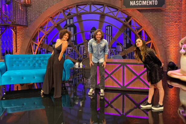 Fabiula Nascimento e Emilio Dantas, ao lado de Tatá Werneck, nos estúdios do Lady Night