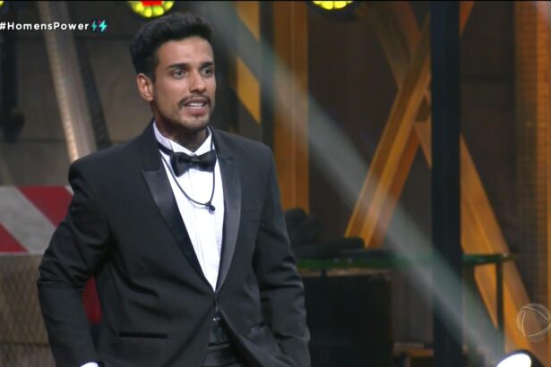 Matheus vestido de Gala para mais uma Prova dos Homens no Power Couple Brasil 6