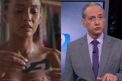 Taís araújo, em cena na novela cara e coragem, em montagem com josé roberto burnier no sp2