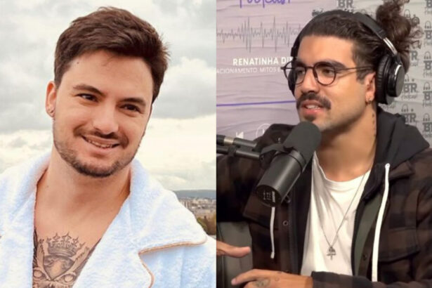 Felipe Neto e Caio Castro em uma montagem