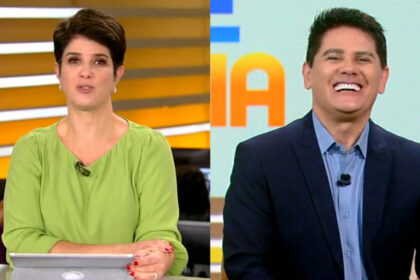 Mariana godoy (fala brasil) e césar filho (hoje em dia) em uma montagem