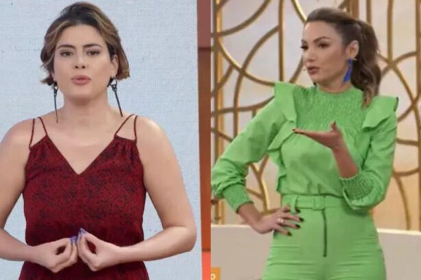 Michelle Loreto e Patrícia Poeta em uma montagem, no quadro Bem Estar