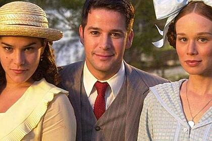 Mariana Ximenes, Murilo Benício e Priscila Fantin em foto de divulgação da novela Chocolate com Pimenta