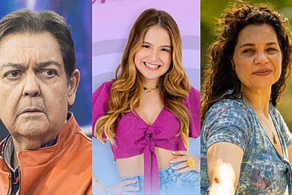 Montagem com Faustão, Poliana e Maria Bruaca de Pantanal