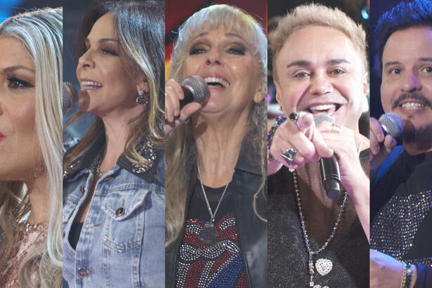 Montagem com os convidados do Altas Horas