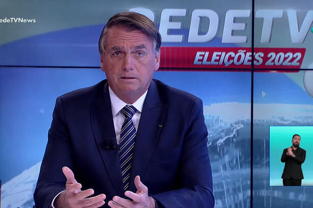Bolsonaro em trecho da sabatina no RedeTV News
