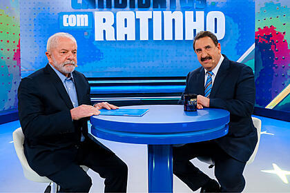 Lula ao lado de ratinho, em trecho do candidatos com ratinho