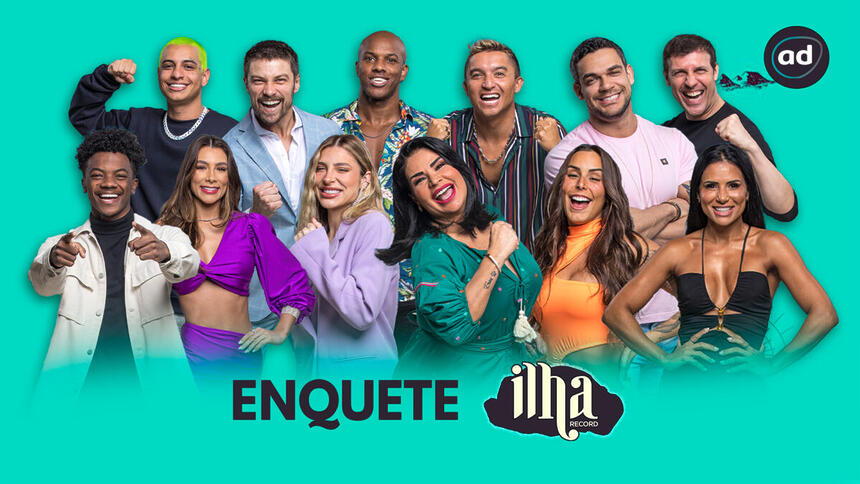 Participantes do Ilha Record 2 na arte da enquete final do programa