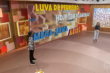 Nuvem de palavras do programa Encontro com assuntos do Twitter e sem A Fazenda 14
