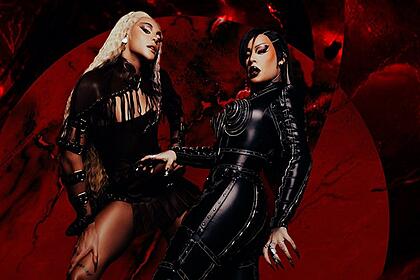 Flyer oficial de divulgação de "AMEIANOITE" com Gloria Groove e Pabllo vittar