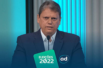 Tarcísio em trecho de sua participação no debate da TV Globo