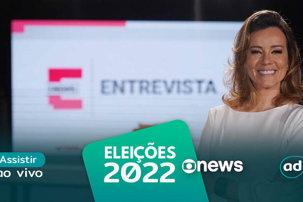 Natuza Nery na arte de divulgação do "Assistir ao vivo" da GloboNews nas Eleições 2022