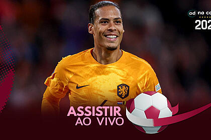 Jogador Virgil Van Dijk, com a camisa da Holanda, na arte onde assistir ao jogo Senegal x Holanda