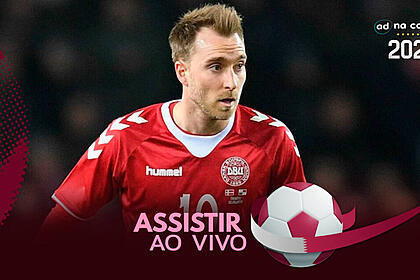 Jogador eriksen, com a camisa da dinamarca, na arte onde assistir ao jogo dinamarca x tunísia