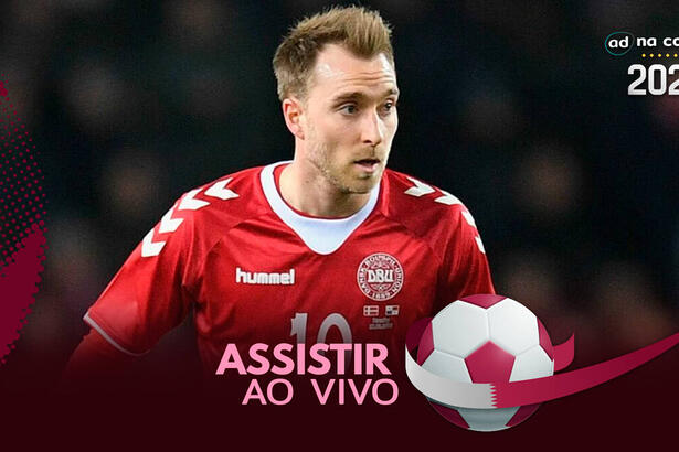 Jogador Eriksen, com a camisa da Dinamarca, na arte onde assistir ao jogo Dinamarca x Tunísia