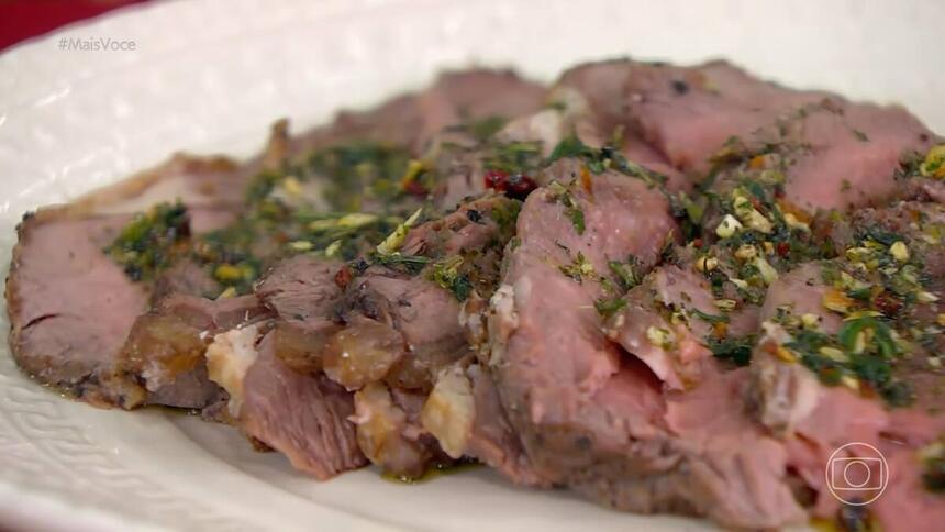 Rosbife na Air Fryer pronto no estúdio do Mais Você