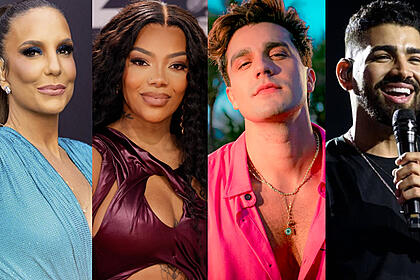 Montagem com fotos de Ivete Sangalo, Ludmilla, Luan Santana e Dilsinho