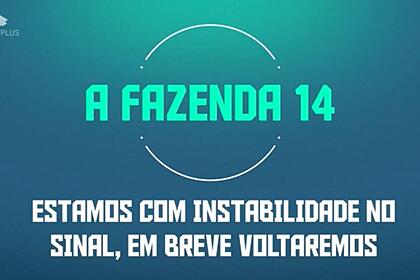 Na imagem é mostrado a logomarca de A Fazenda mostrando que o PlayPlus está fora do ar.
