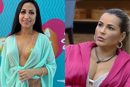 Na imagem, Dayanne com um vestido azul claro, ao lado de Deolane.